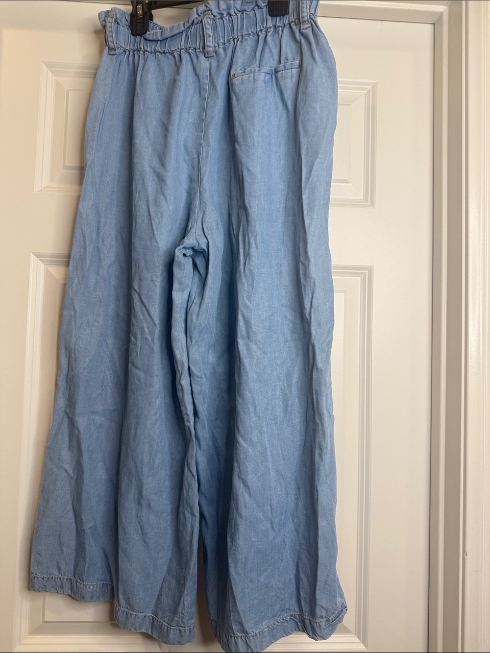 Zara Tencel 21975 High-Waist Wide Leg Light Blue Denim Culottes Sz S - Picture 5 of 6